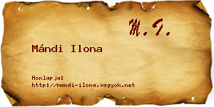 Mándi Ilona névjegykártya